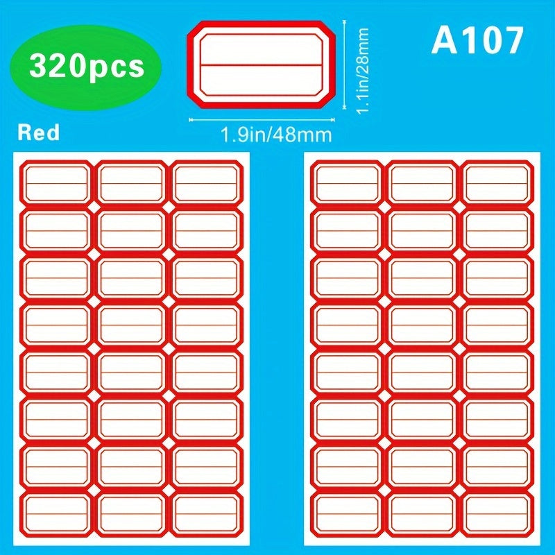 480 Oral & 320 Classification Self-Adhesive Stickers - Handwritten Name Labels