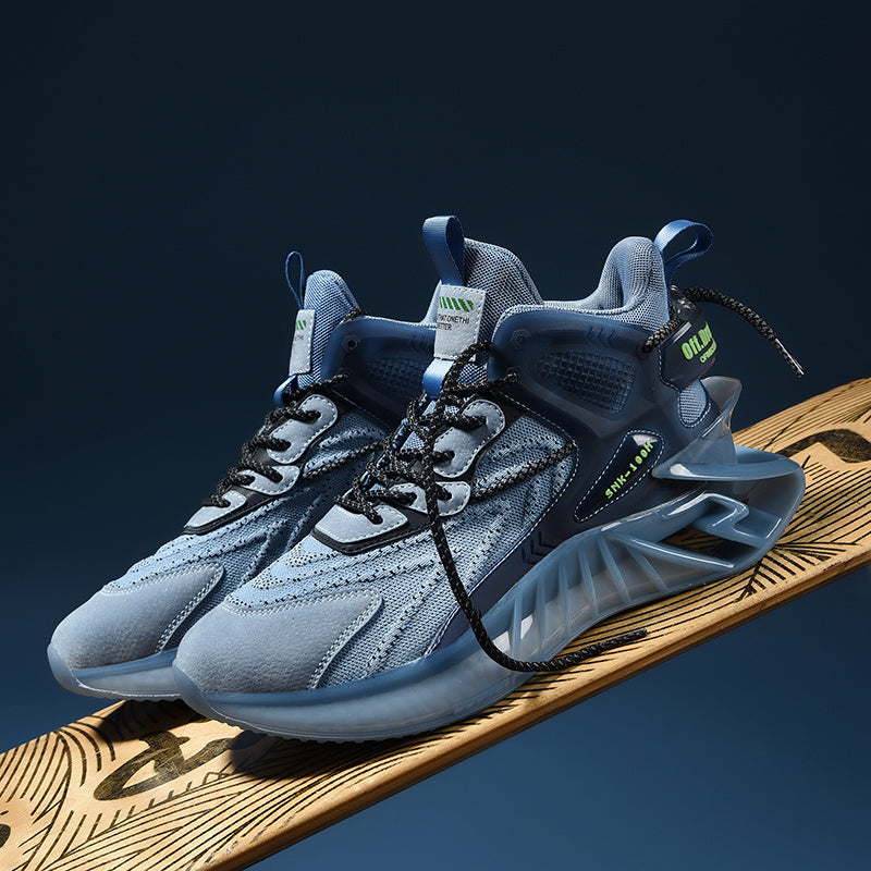 Men's Shock Absorbing Lace Up Sneakers Casual Walking Shoes