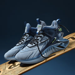 Men's Shock Absorbing Lace Up Sneakers Casual Walking Shoes