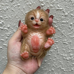 6 Inch Hand Painted Silicone Cat Reborn Doll Soft Silicone Tabby Easter Gift