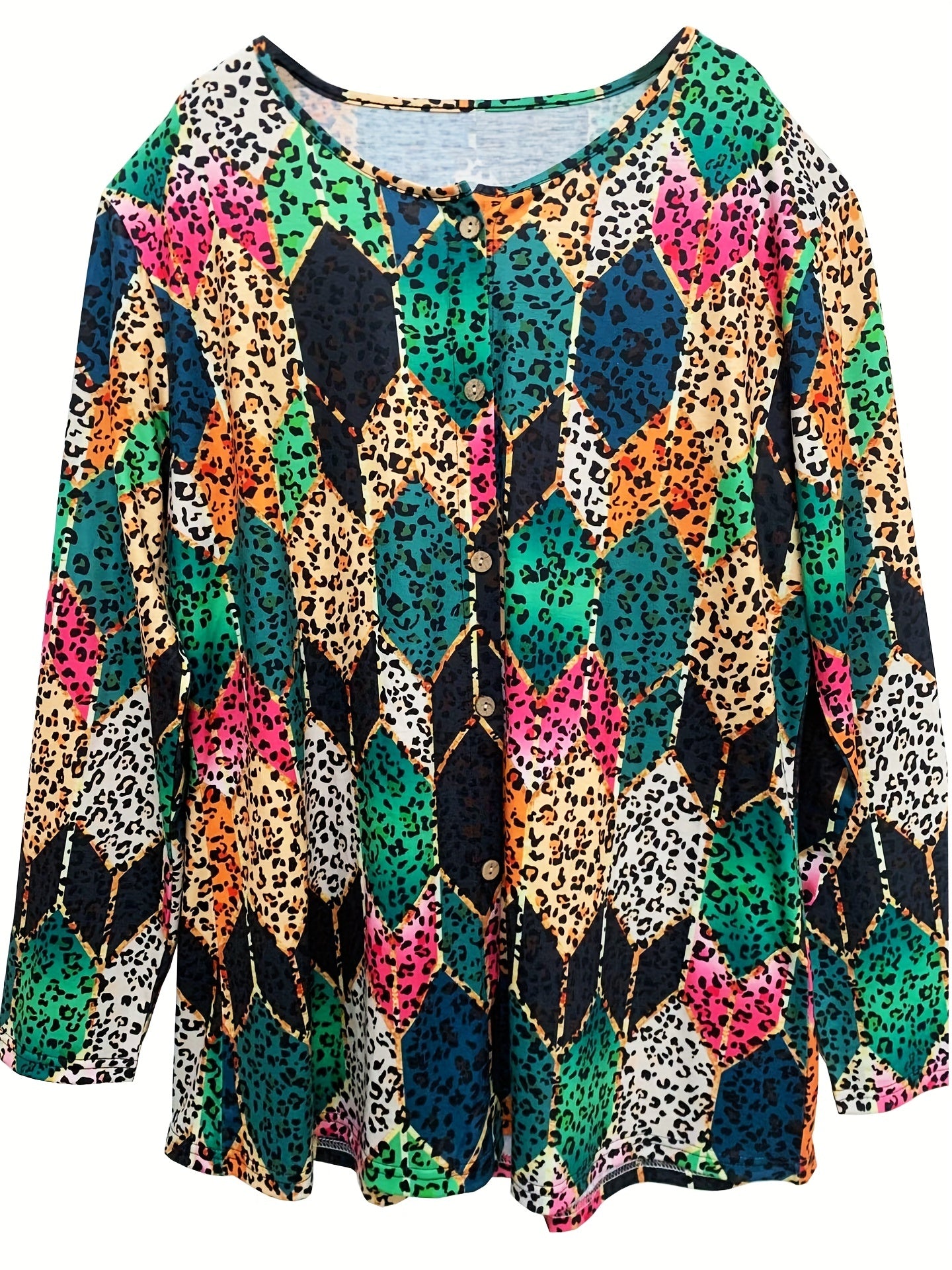 Women's Plus Size Leopard Print Cardigan