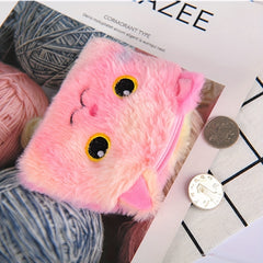 Cute Plush Kitten Coin Purse for Girls