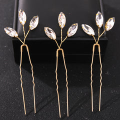 3pcs Silver Rhinestone Hair Pins Wedding Bridal Headpiece Hair Jewelry