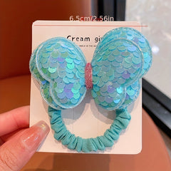 6pcs Sequin Butterfly Hair Ties Set for Girls
