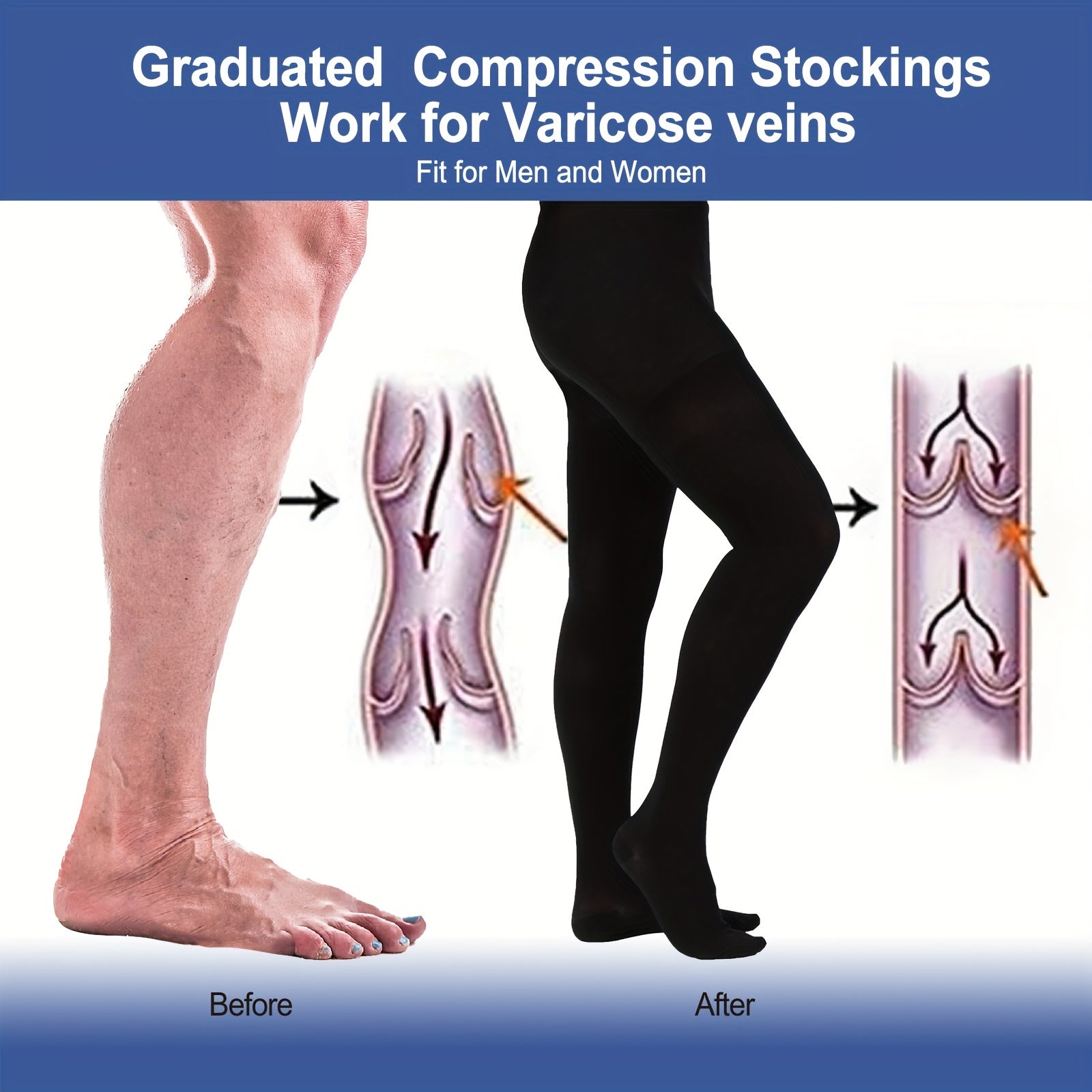 15-20mmHg Compression Pantyhose Thin Closed Toe Size Up