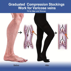 15-20mmHg Compression Pantyhose Thin Closed Toe Size Up
