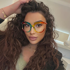 Y2K Clear Lens Round Frame Glasses Anti Light Reading Men Women