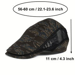 Men's Camouflage Cotton Newsboy Cap Breathable Mesh Cabbie Hat