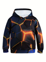 Luminous 3D Print Boys Casual Pullover Hooded Long Sleeve Sweatshirt