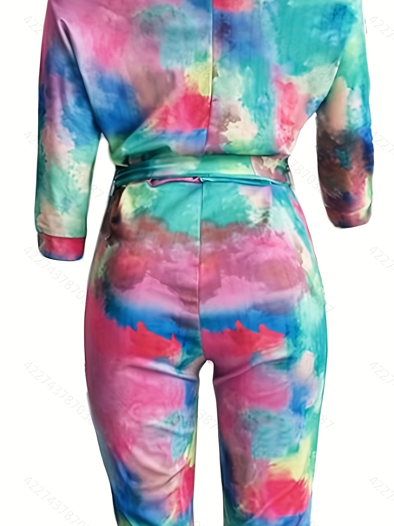 Tie Dye Off Shoulder Romper Jumpsuit Women's Clothing