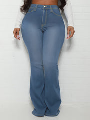High Waisted Flare Leg Jeans