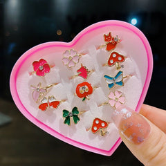 Girls Rhinestone Crown Rings Set Princess Dress Up Accessories