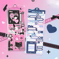Y2K Cowboy Frame Sweet Style Stickers Star Love Border Movie Camera Dialogue