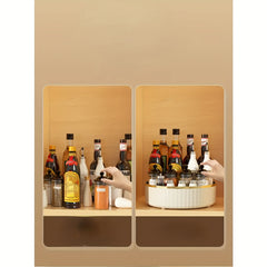 Rotating Kitchen Storage Tray for Tableware and Seasoning Bottles