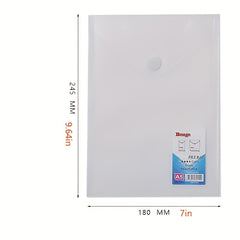 12pcs A5 File Bag Office File Bag Plastic Data Bag A5 Bill Storage Bag
