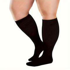2pairs Plus Size Compression Socks 15-20mmHg Wide Calf Compression Socks