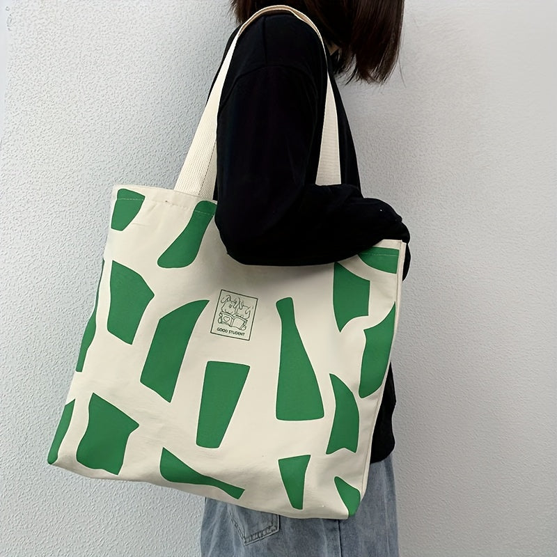 Canvas Tote Bag Large Capacity Zippered Travel Shopper