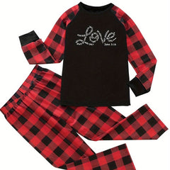 Casual Pajamas Set - Women's Plus Letter Graphic Tee & Pla