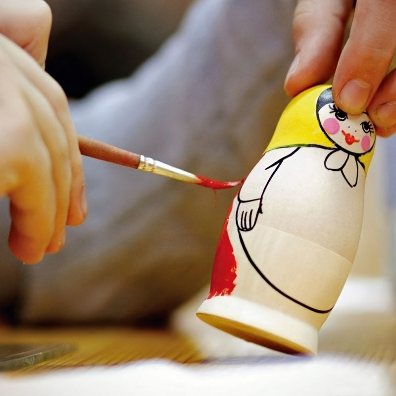 5pcs DIY Hand painted Wooden Nesting Dolls Set