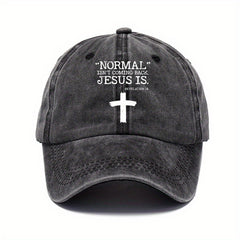Cross Letter Print Baseball Cap Washed Distressed Dad Hats Solid Unisex Sun Hats