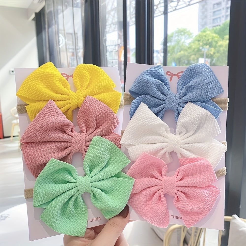 3pcs Baby Girls Bowknot Elastic Headband Hair Accessories