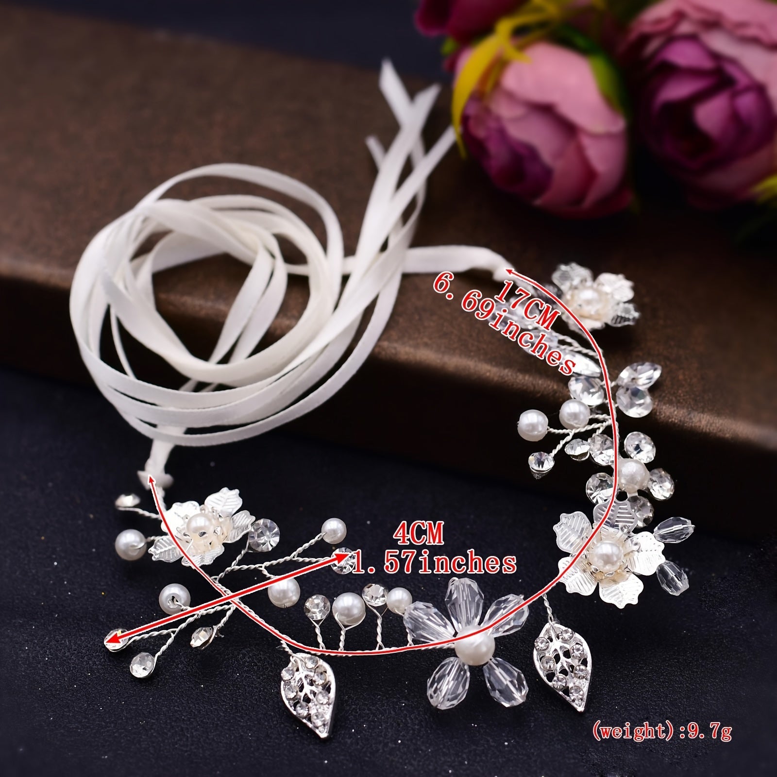 Floral Decor Pearl Garter Belt Rhinestone Strappy Suspender Belt