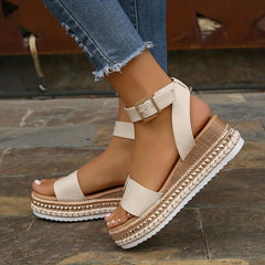 Women's Studded Platform Sandals Ankle Strap Espadrille Shoes