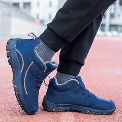 Men's Snow Boots Fuzzy Lining Thermal Winter Shoes Windproof Hiking