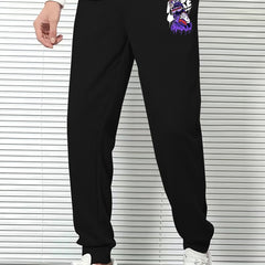Men's Cartoon Graphic Jogger Pants with Drawstring