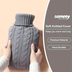 Knitted Cover For 2000ml Hot Water Bottle Hand Warming Water Bag Cover