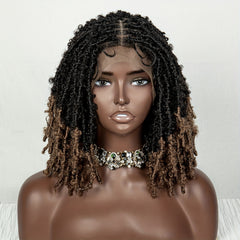 Triangle Knotless Butterfly Locs Braided Wig Shoulder Length Locs Wigs