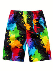 Palm Trees Ombre Print Casual Summer Pool Beach Shorts Men's Lounge Shorts
