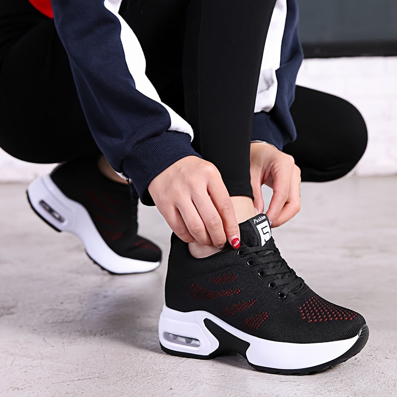 Hidden Heel Air Cushion Platform Walking Shoes For Women