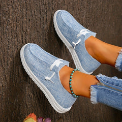 Women's Lightweight Flat Canvas Slip-On Loafers