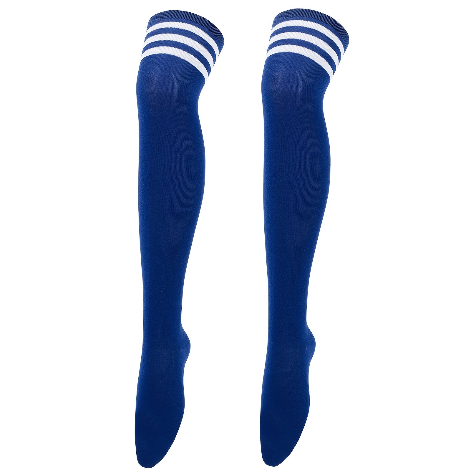 Striped Trim Thigh High Socks Over The Knee Women's Stockings