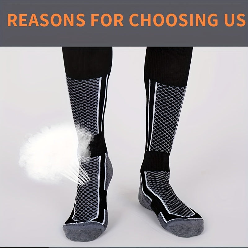 Winter Ski Socks For Men Women Thermal Extra Thick Warm Heated Knee High Socks