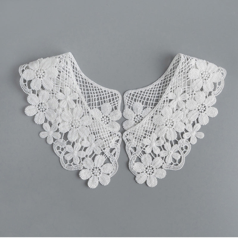 1pair Beige Lace Collar Clothing Accessories