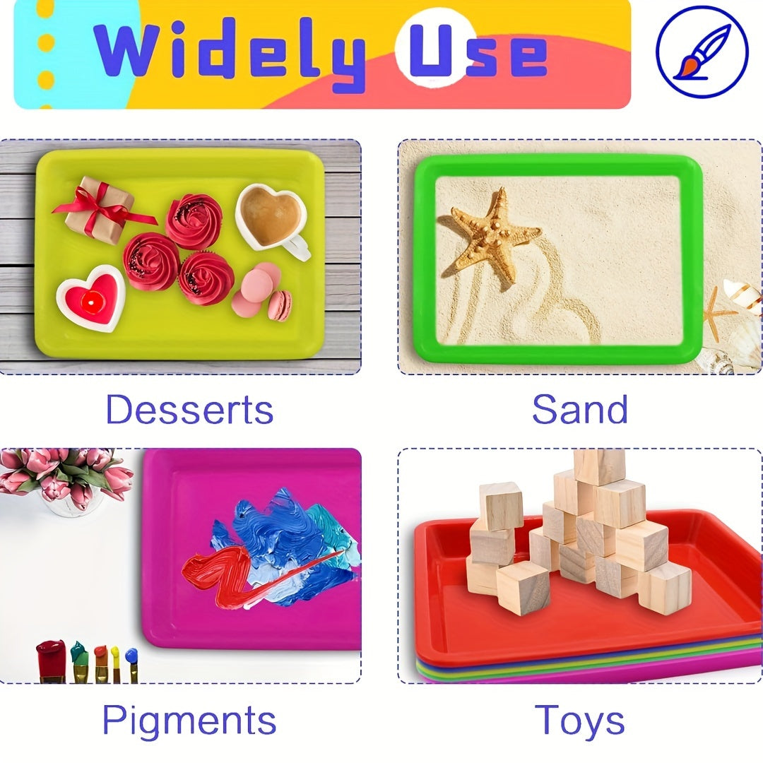 5pcs Colorful Plastic Storage Tray for Art Supplies & Crafts