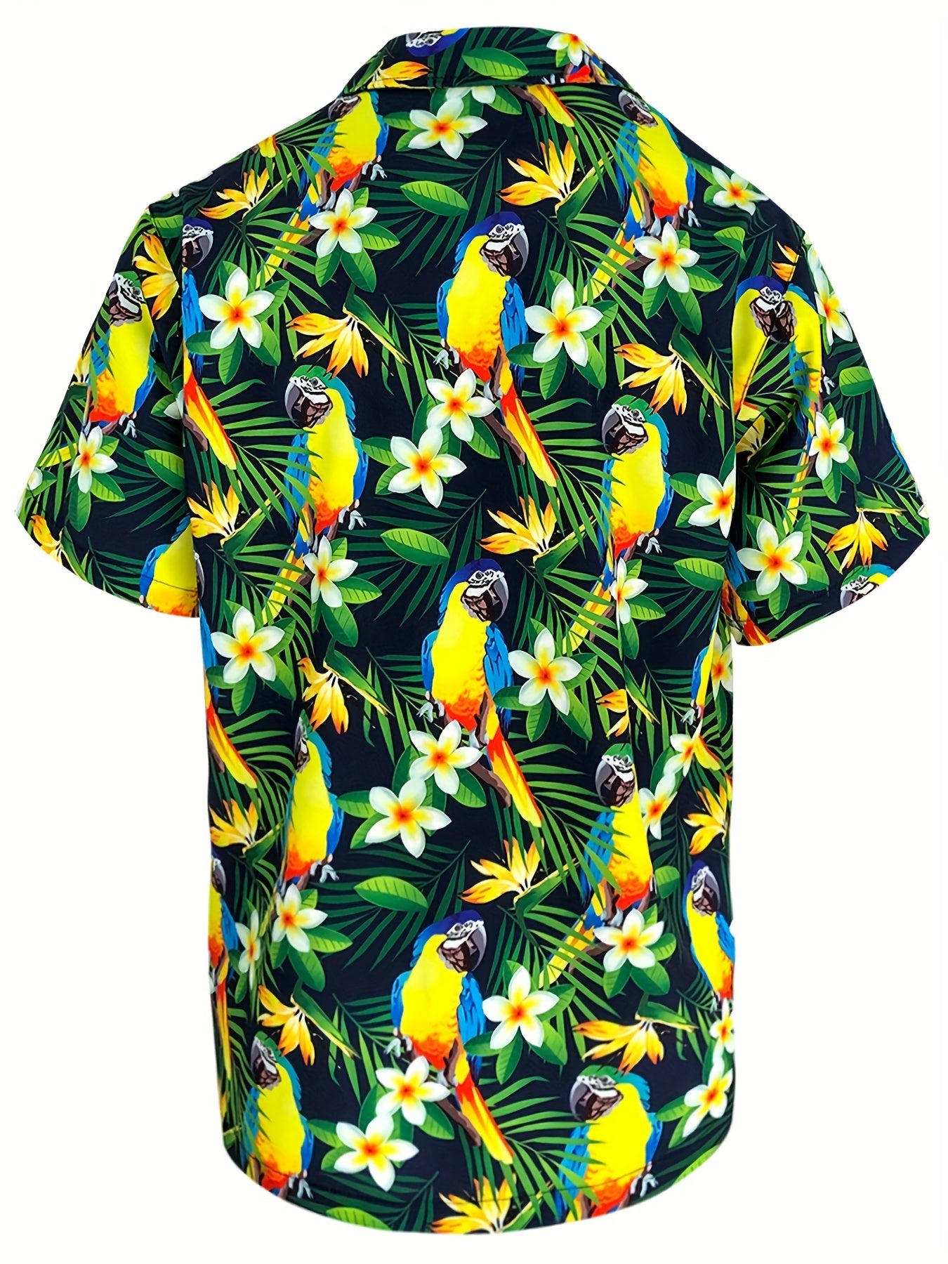 Colorful Parrot Hawaiian Shirt Men s Casual Allover Print Short Sleeve Shirt