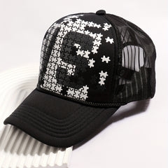 3D Puzzle Print Baseball Cap Mesh Trucker Hat Adjustable Sports Dad Hat