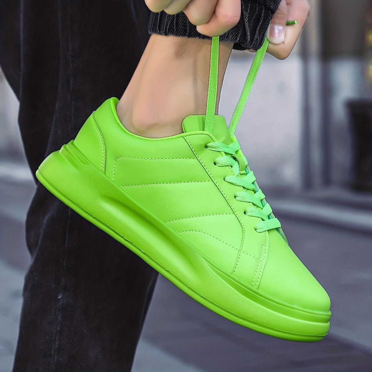 Men's Platform Sneakers Lace-Up Comfortable Shoes