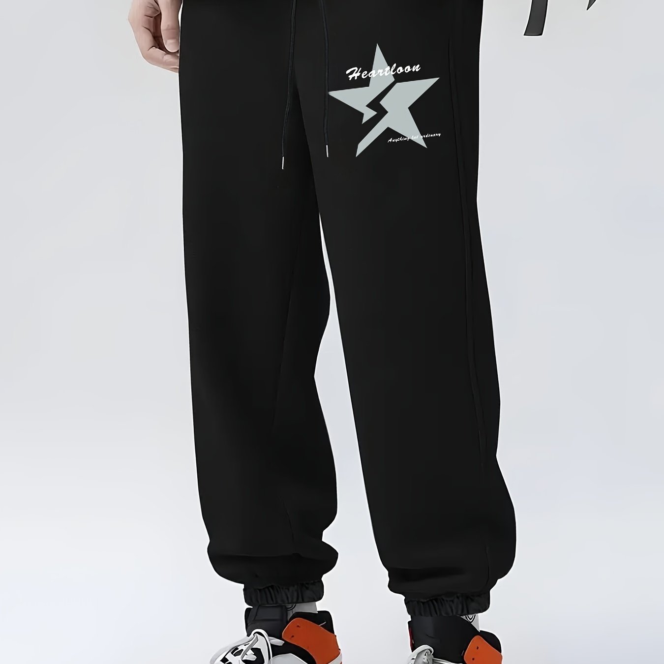 Men s Vintage Star Pattern Print All match Drawstring Sweatpants