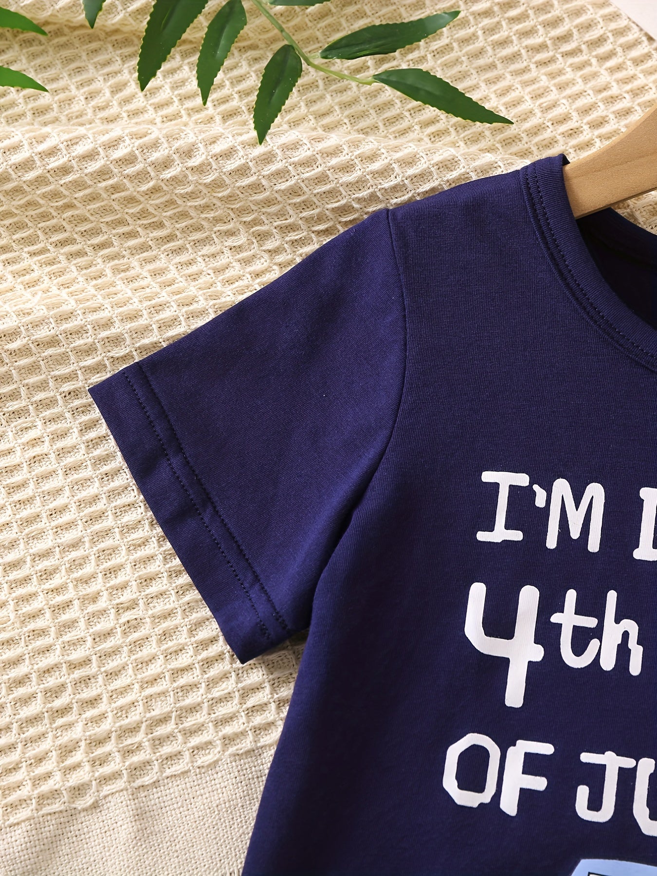 4th Of July Excavator & Rocket Print Pajamas Set Short Sleejsones Tops & Bottoms