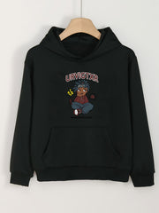 Girls Cartoon Pattern Hooded Sweatshirt Long Sleeve