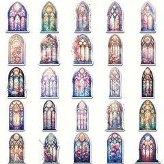 50pcs Church Window Graffiti Stickers Glass Wall DIY Guitar Skateboard