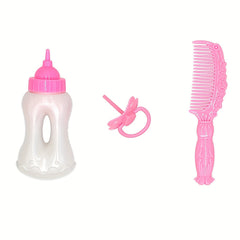 3pcs Doll Accessory Set - Pacifier, Bottle, Comb - Ideal for Grooming
