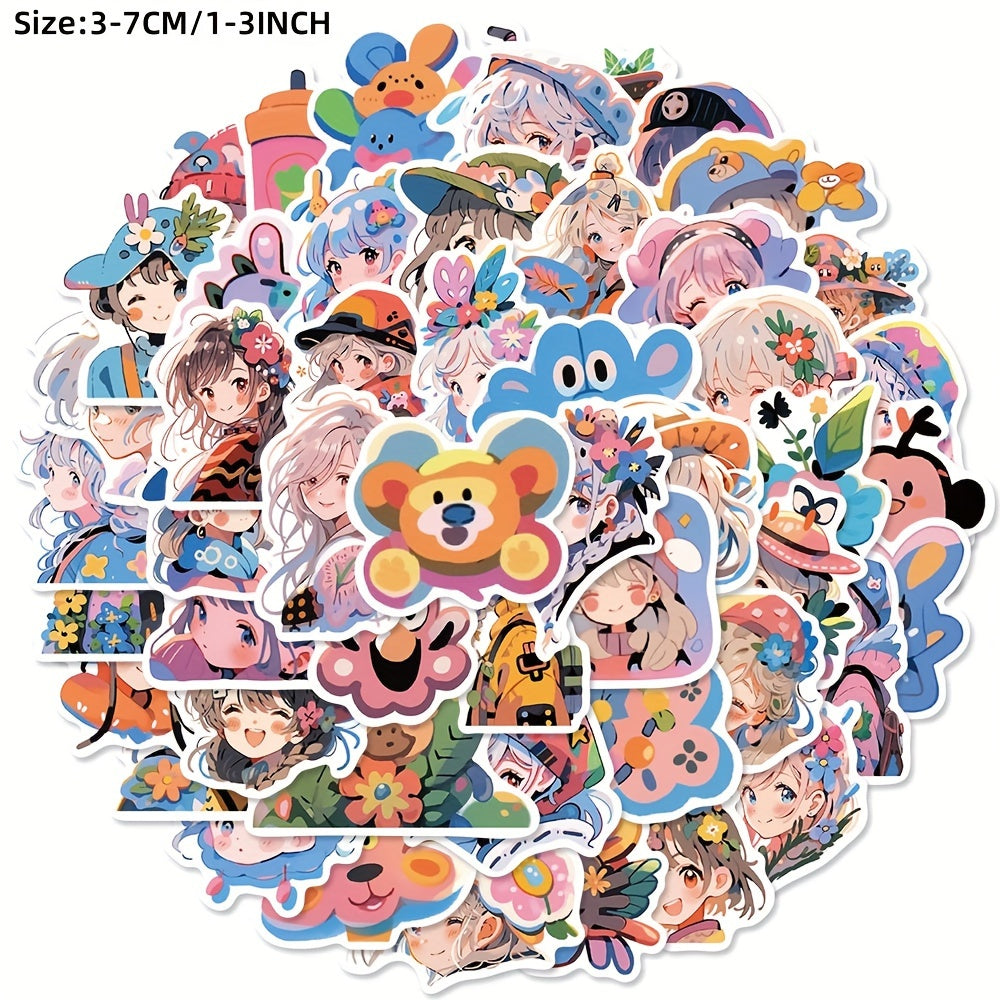 50pcs Painted Graffiti Stickers Waterproof DIY Stickers For Guitar Skateboard
