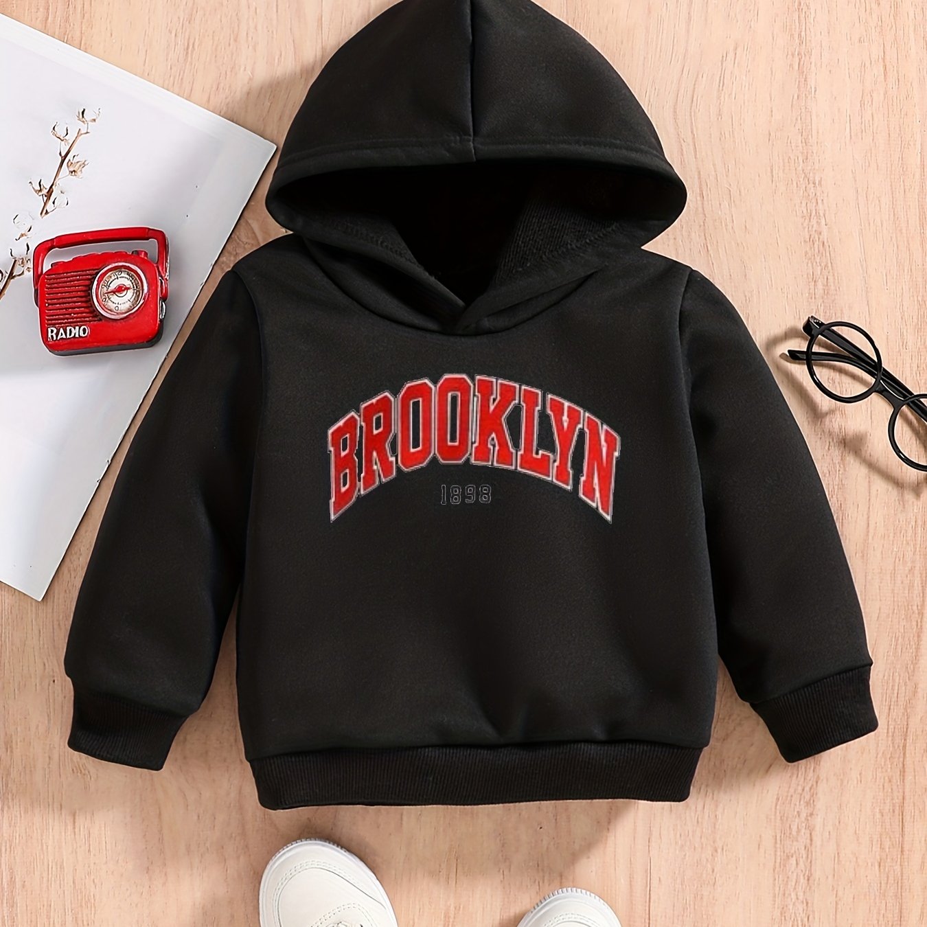 Boys Letter Print Hoodie Sweatshirt Top