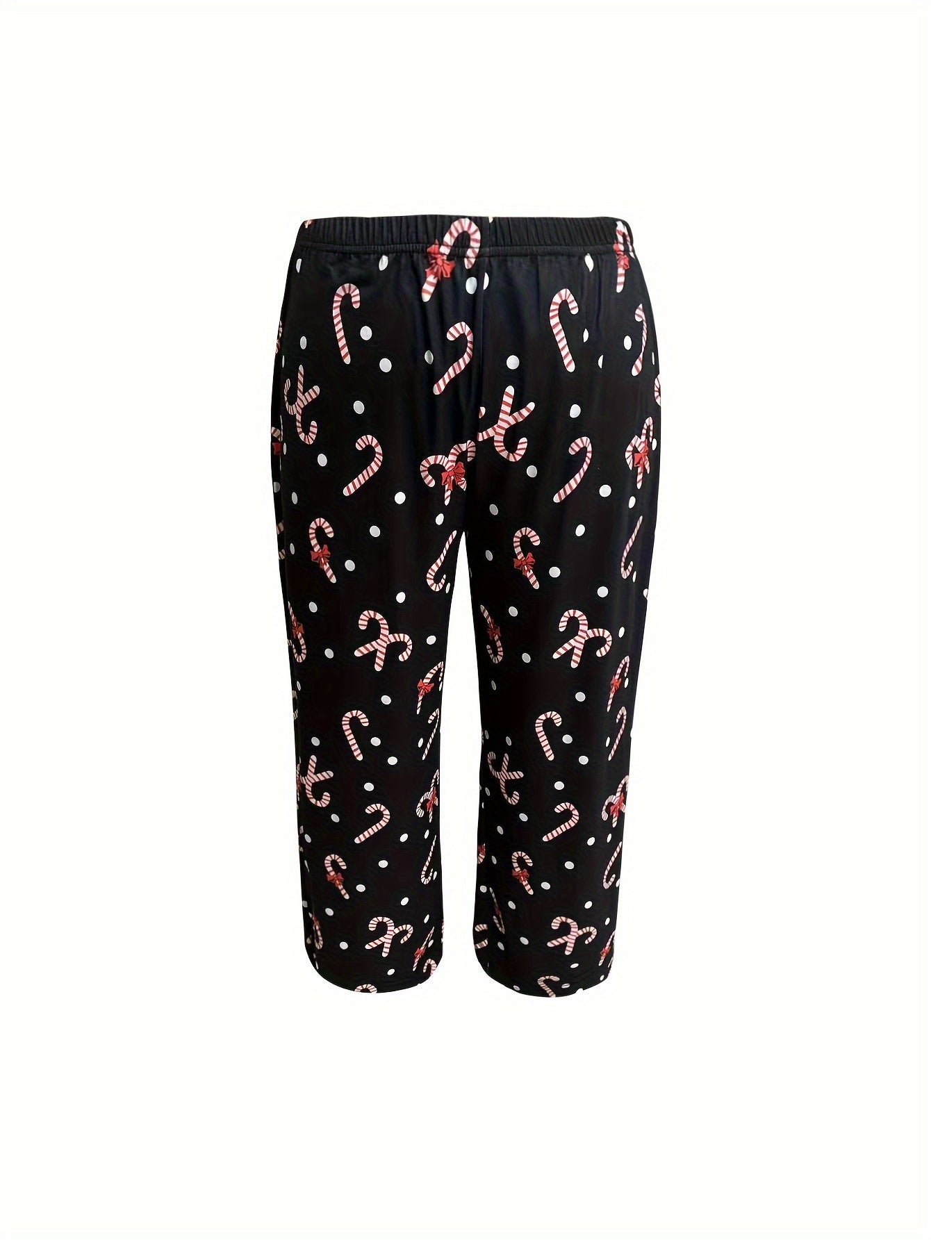 Xmas Lounge Set Women's Lollipop & Polka Dot Print Tee & Pants