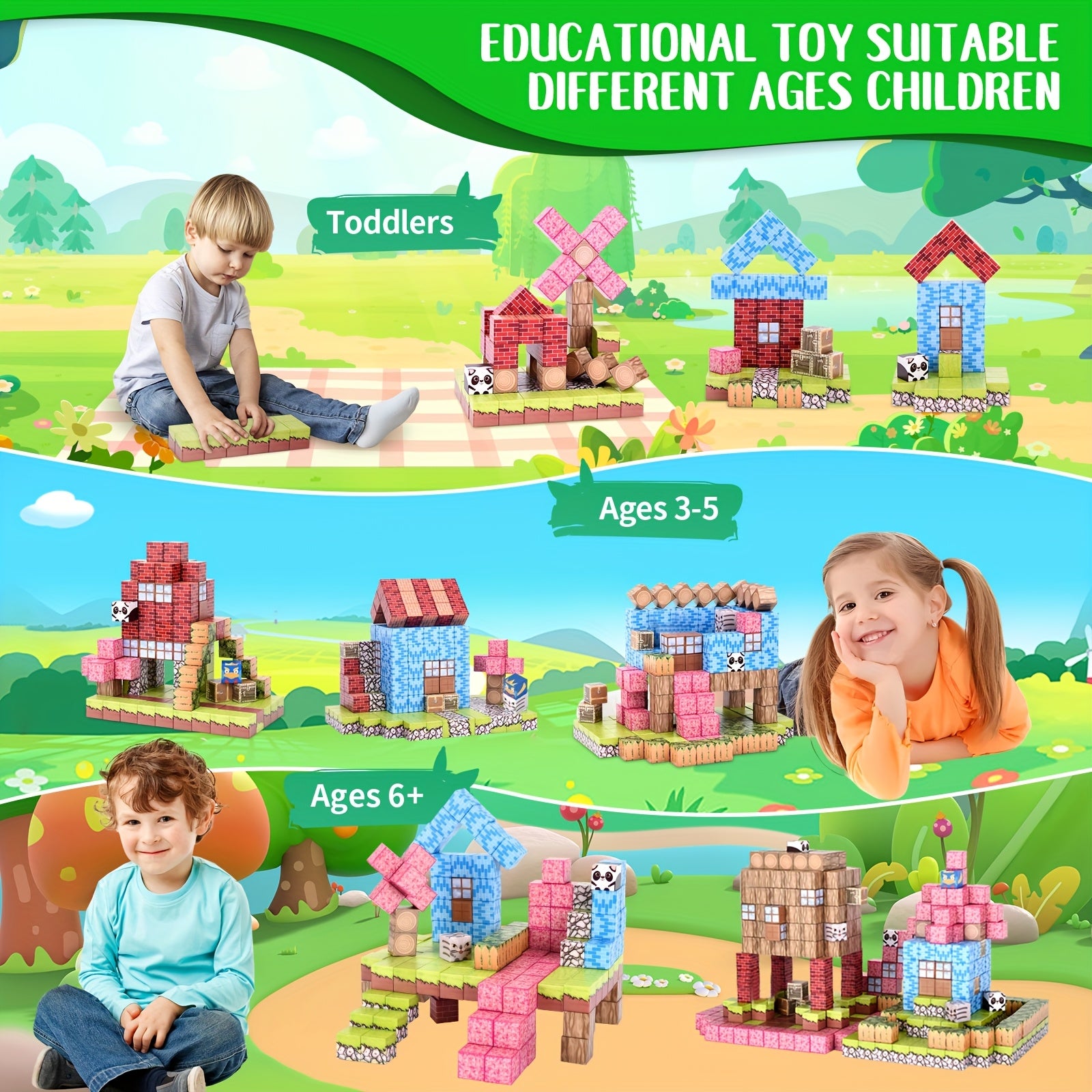 64pc Educational Building Blocks Set for Boys and Girls
